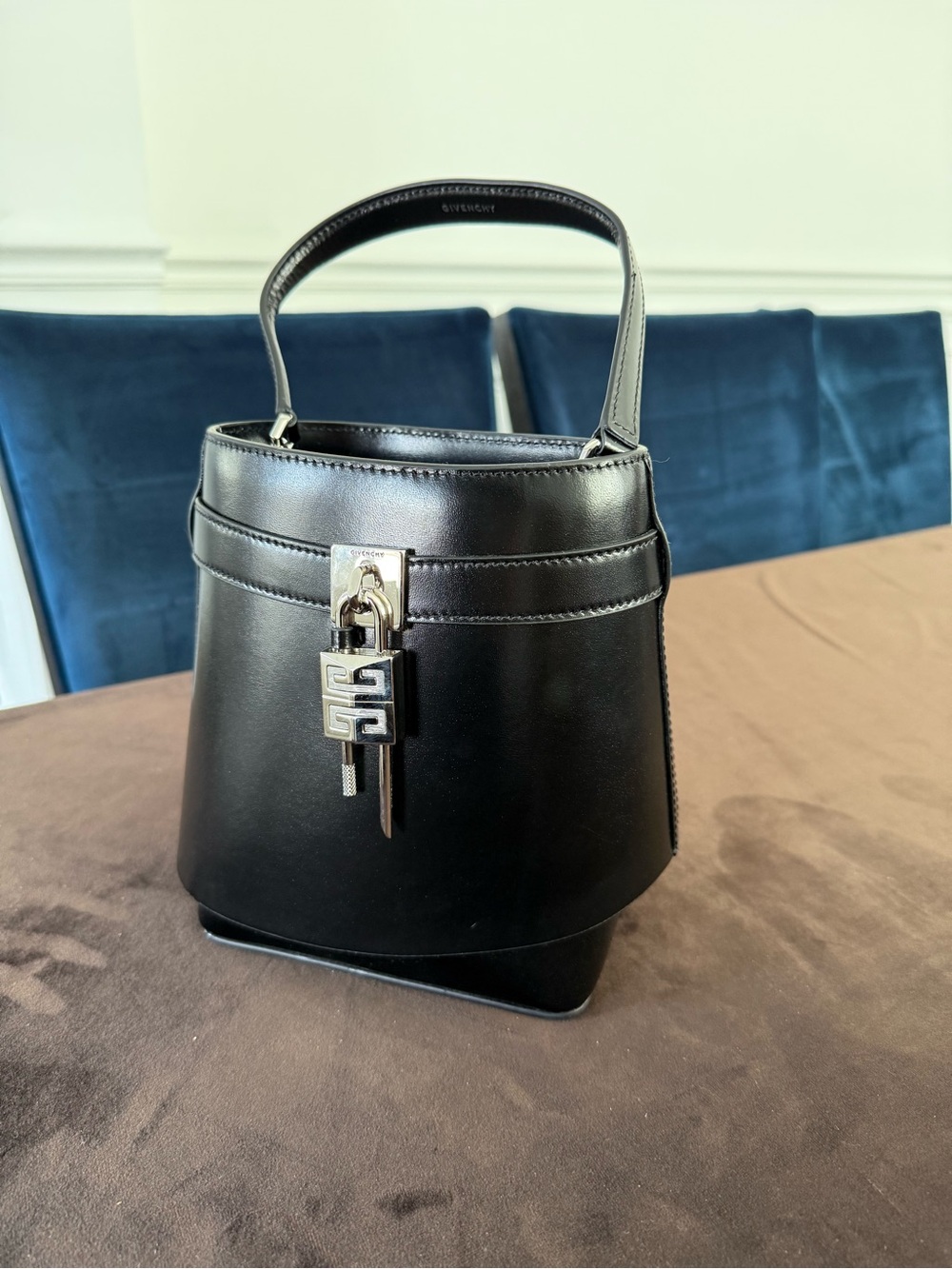 Givenchy Black Leather Top-Handle Bucket Bag